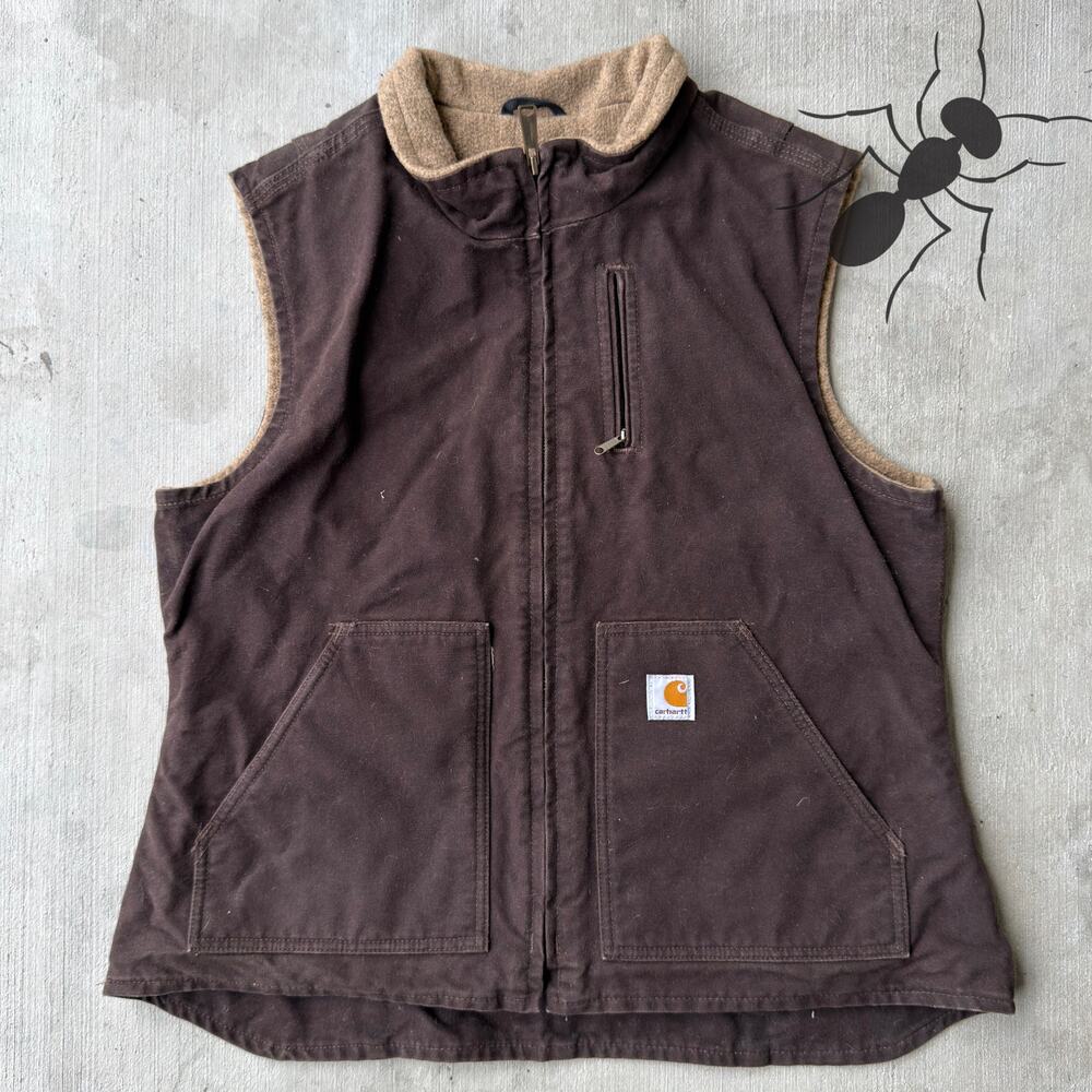 Vintage Y2K Carhartt WOMENS WV001 DKB brown work wear vest - Picture 1 of 4